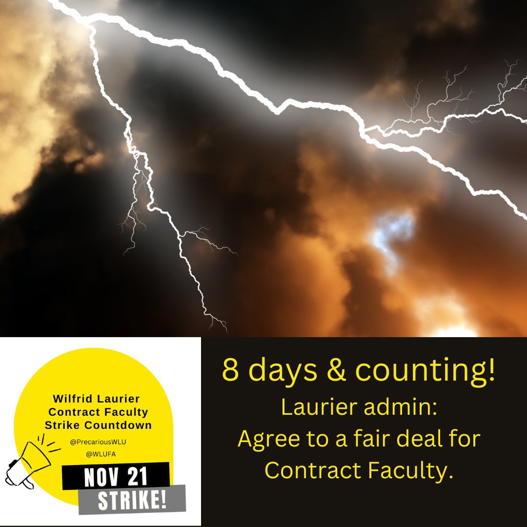 PrecariousWLU's tweet photo. #WLUstrikecountdown: 8 days https://t.co/nKUkfy5q4n