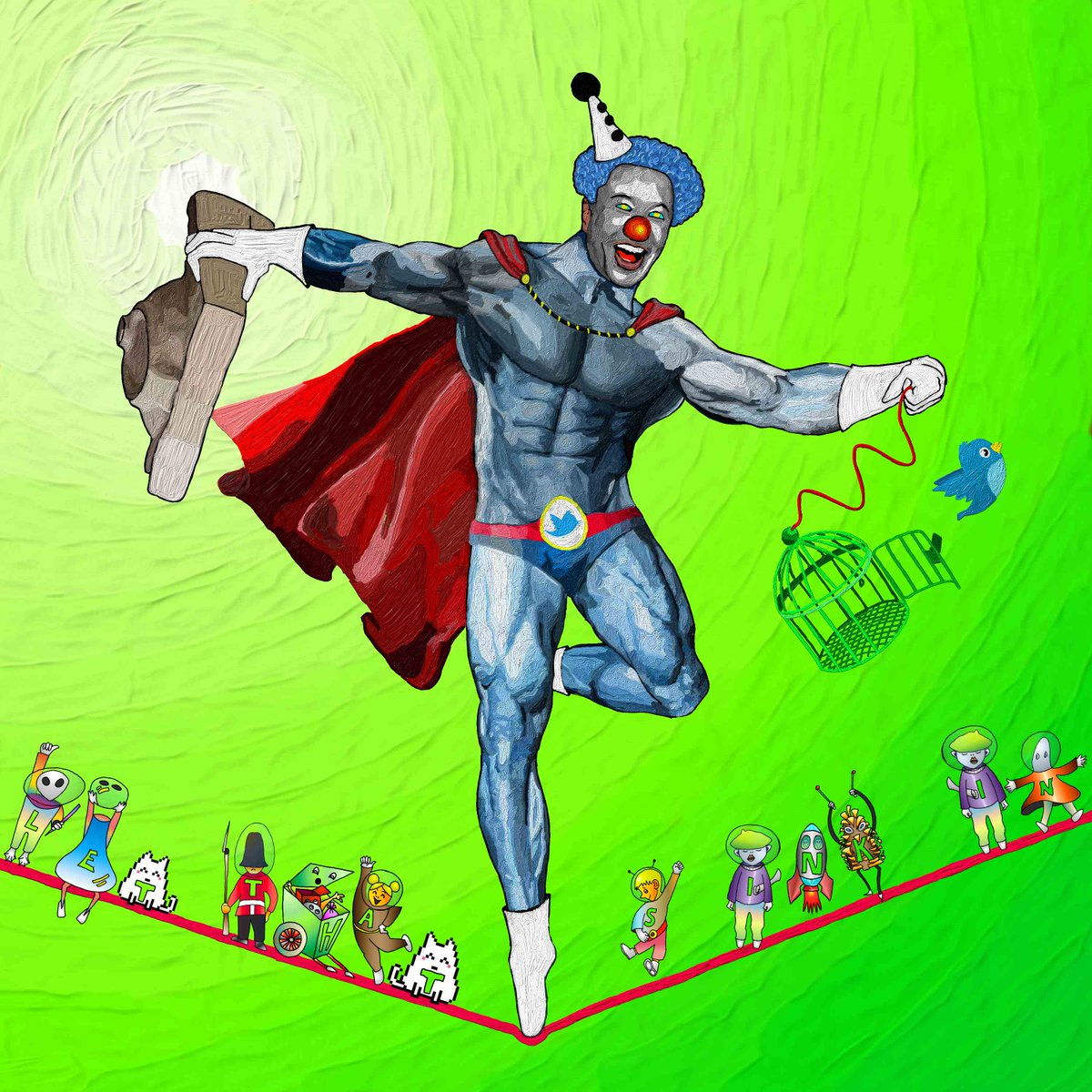 <a href="/MattWallace888/">Matt Wallace</a> Absolutely! Here's our NFT of Elon to commemorate the fact that those woke canceling clowns are DONE in this space.🤡