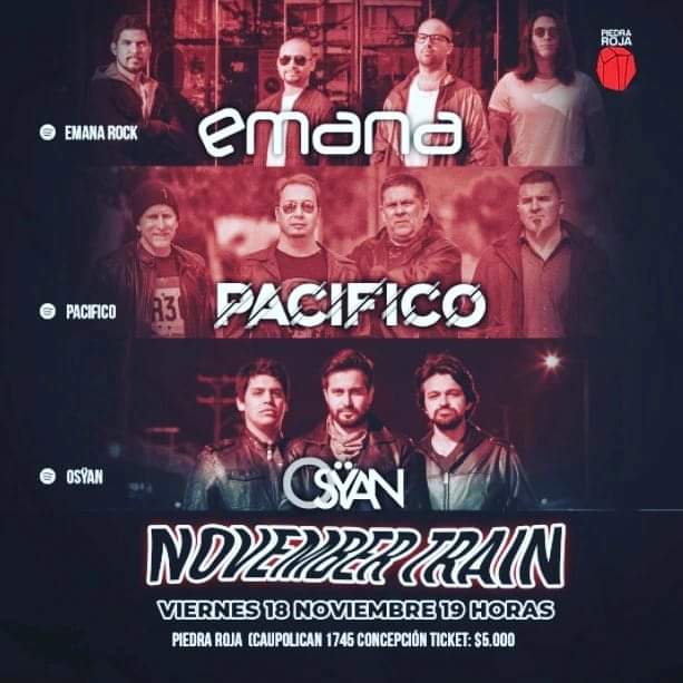 Este viernes en vivo en #piedraroja junto a #pacifico y #osyan los esperamos