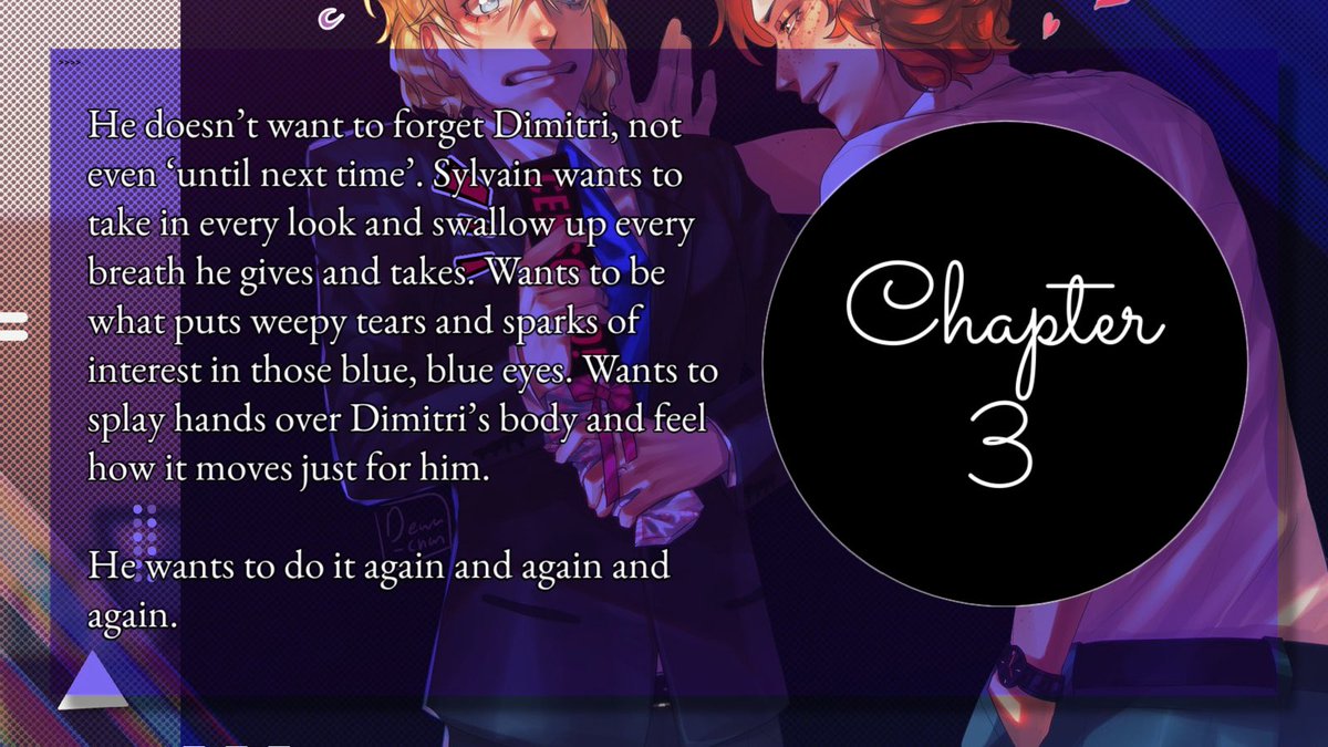 birdsandivory's tweet photo. 🔽 UPDATE 🔽

safeword is pancakes

⤞ #dimivain • 36k+ • e • [3/4]
⤞ feelings confirmed
⤞ claudevain brotp is real
⤞ let’s meet dimitri's ex
⤞ slight jealousy &amp; possessiveness
⤞ plenty of fluff, angst, humor
⤞ first times • virginal dima 

🔗: https://t.co/if3dJA0ncV https://t.co/PC3qlNJjNW