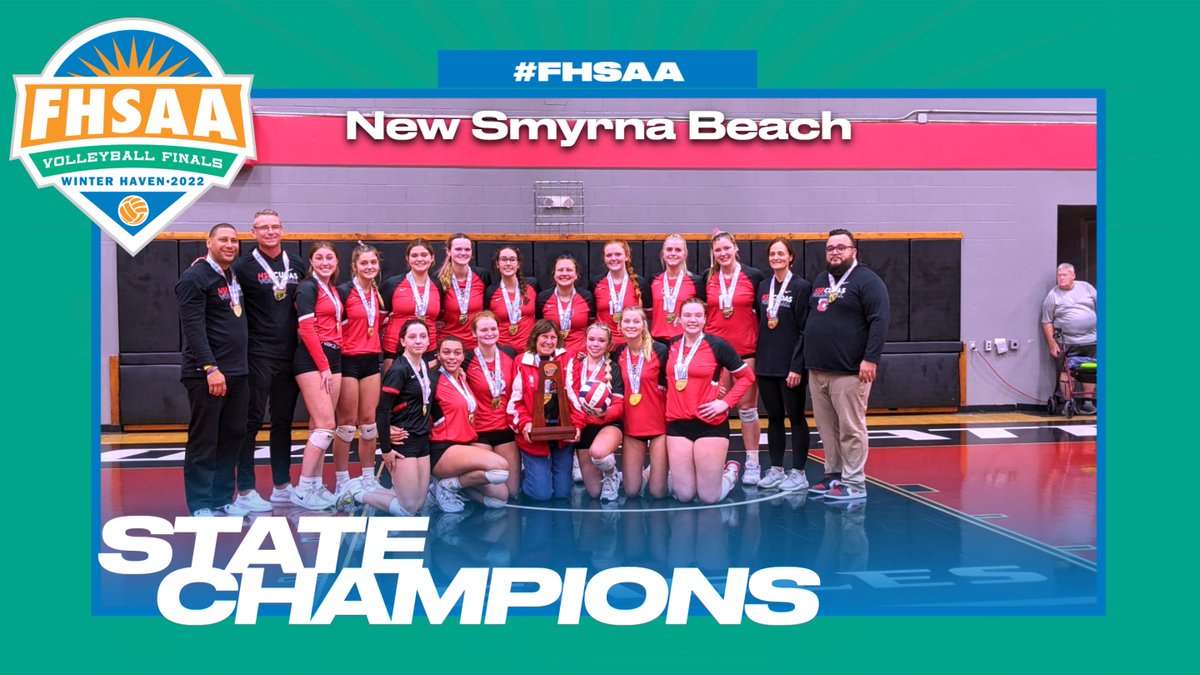 FHSAA's tweet photo. 🏐 Congratulations to New Smyrna Beach for winning 6A #FHSAA Girls Volleyball State Championship🏐 https://t.co/ffTjC8vgwj