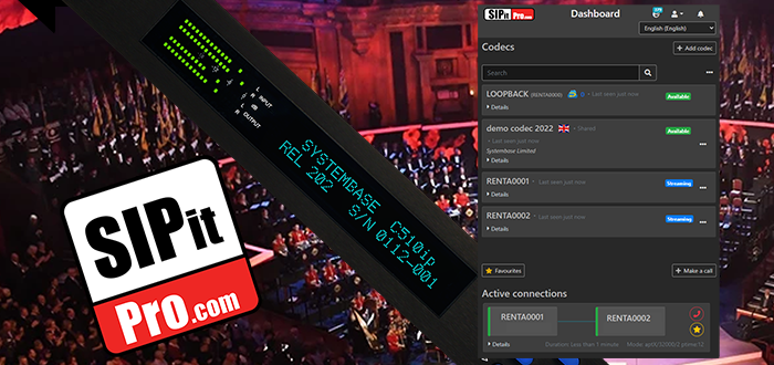 SipItPro's tweet photo. It was great to see #SIPitPRO in use this weekend at the Royal Albert Hall. Systembase Ltd C510ip-s codecs were connected using the advanced #SIPitPRO transversal server to establish and manage the #AoIP call. https://t.co/MrXHoamhkT