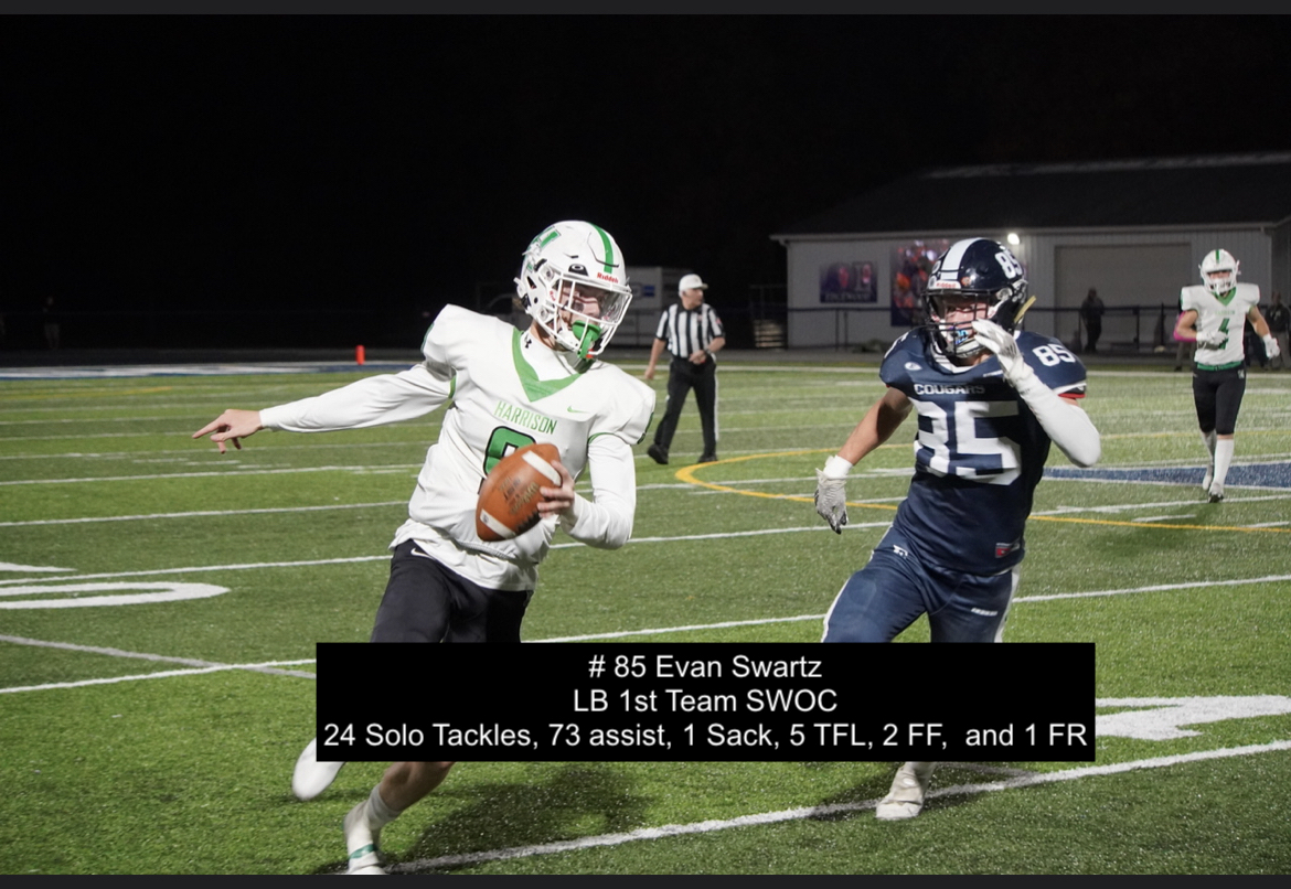 Congratulations to #85 Evan Swartz. 1st Team SWOC LB!!! #THEEDGE