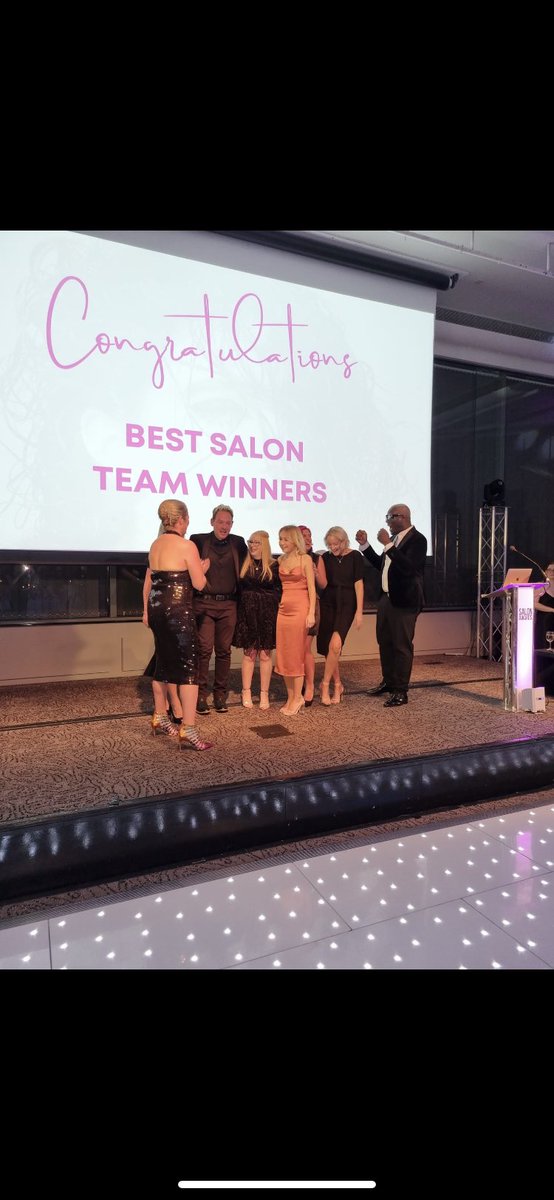 Tonight at the Salon Awards in London, we did it again 🎉🎉🎉🎉 Best Salon Team 🎉🎉🎉🎉 #salonawards #bestsalonawards #bestsalonteam #hairsalonwinners