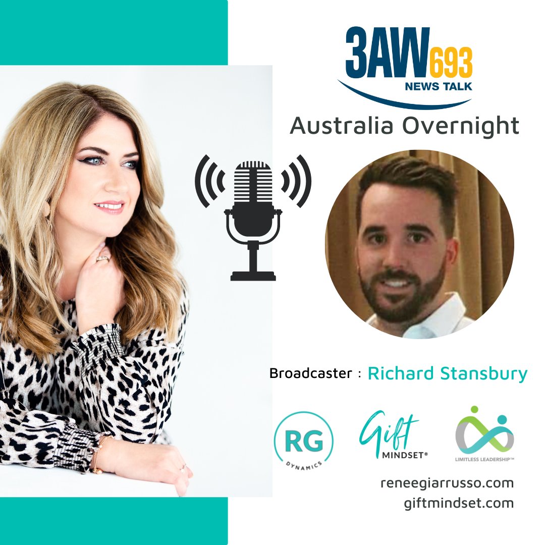 Renee_Giarrusso's tweet photo. What an absolute delight to spend time with @Richard Stansbury, Australia Overnight, 3AW recently, and talk about FOMO.
Listen here >> https://t.co/oj4MRt3CKl
#LimitlessLeaders #Leadership #Giftmindset #RGDynamics #ReneeGiarrusso #RichardStansbury #3AW #AustraliaOvernight https://t.co/6Nz03WdTsY