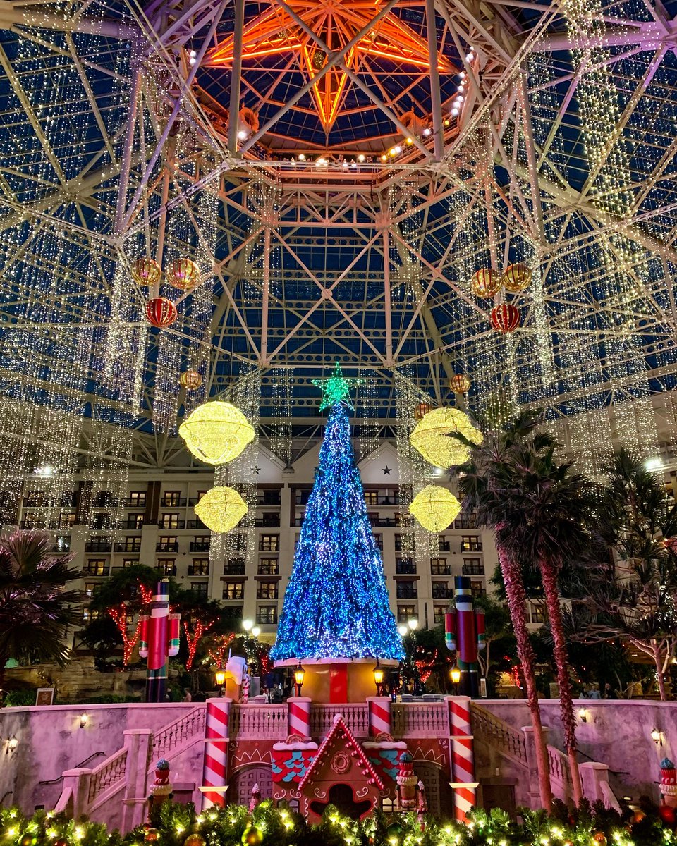 Our resort is officially all decked out for the holidays with millions of sparkling lights, miles of garland, thousands of ornaments, and so much more. The atrium comes to life each evening with a dazzling light show ft. our beautiful 52-foot-tall Christmas tree. ✨