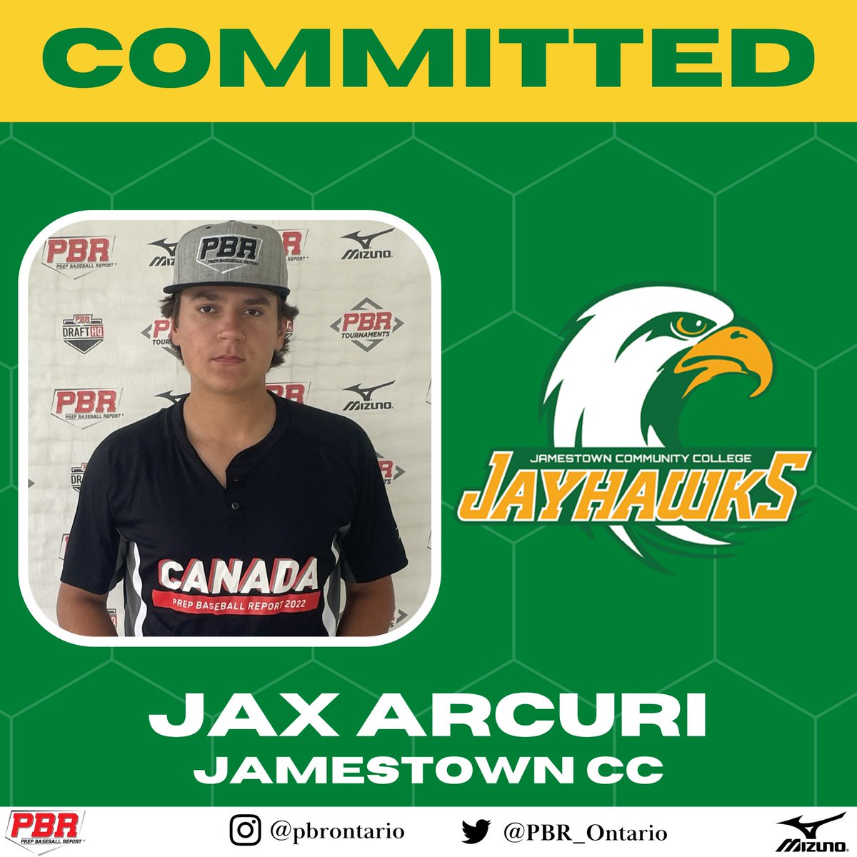 🚨𝐂𝐎𝐌𝐌𝐈𝐓𝐌𝐄𝐍𝐓 𝐀𝐋𝐄𝐑𝐓🚨 ‘23 C Jax Arcuri has announced his commitment to Jamestown CC. #OffTheBoard🇨🇦