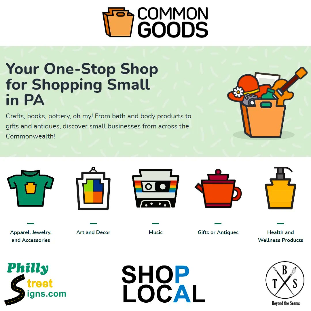 🛒🎁 #ShopLocalPA with CommonGoods! 🖱️ Like Etsy but for PA small businesses only! ➡️ CommonGoods.pa.gov 🪡 Thanks to @btsphl for their help!📍Check them out at 828 N. Broad St and tell em we sent you! 😉 #phillysmallbusiness #shoplocalphilly #philly #philadelphia #pa