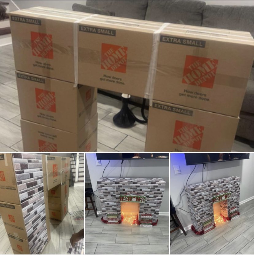 Sally Sebastyn #1SFLPro (@sally_sebastyn) on Twitter photo What a clever idea for a temporary holiday fireplace/mantle! Powered by <a href="/HomeDepot/">The Home Depot</a>! 🧡🥳 What a clever idea for a temporary holiday fireplace/mantle! Powered by <a href="/HomeDepot/">The Home Depot</a>! 🧡🥳