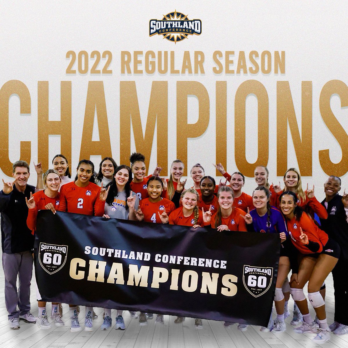 HCUVolleyball's tweet photo. 🏆𝐂𝐎𝐍𝐅𝐄𝐑𝐄𝐍𝐂𝐄 𝐂𝐇𝐀𝐌𝐏𝐈𝐎𝐍𝐒🏆

Their 1st Southland title, HCU finishes conference 14-4.

Congratulations to Head Coach Trent Herman, our assistant coaches, and our amazing student-athletes for all their hard work to earn this historical achievement.

DAWGS UP!🐾 https://t.co/xZRnmrI99I