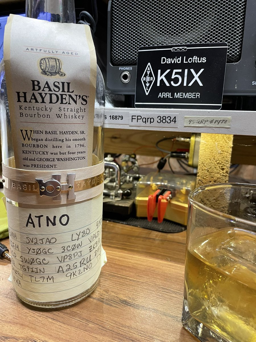 David Loftus DL99 (@k5ixdave) on Twitter photo A double snort from my ATNO Bottle today: T88WA (Palau 10m CW) and <a href="/W7WGC/">Wayne Courtain</a> (DM27 Satellite SSB). A double snort from my ATNO Bottle today: T88WA (Palau 10m CW) and <a href="/W7WGC/">Wayne Courtain</a> (DM27 Satellite SSB).