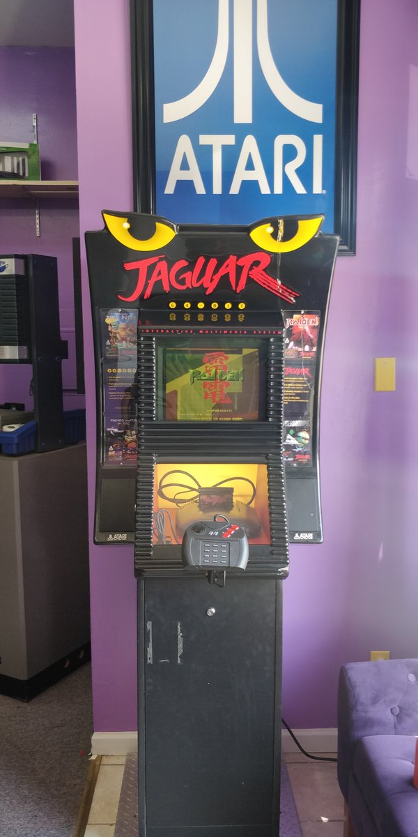 We've been asked what the bezel is from for the Jaguar games in #Atari50. It's from the Jaguar store kiosk, and in particular, the one from The Experience Share in Alameda, CA. Thank you, <a href="/SirMeatwad_/">Sir Meatwad</a> , for letting us photograph your amazing artifact. Also, visit his store!