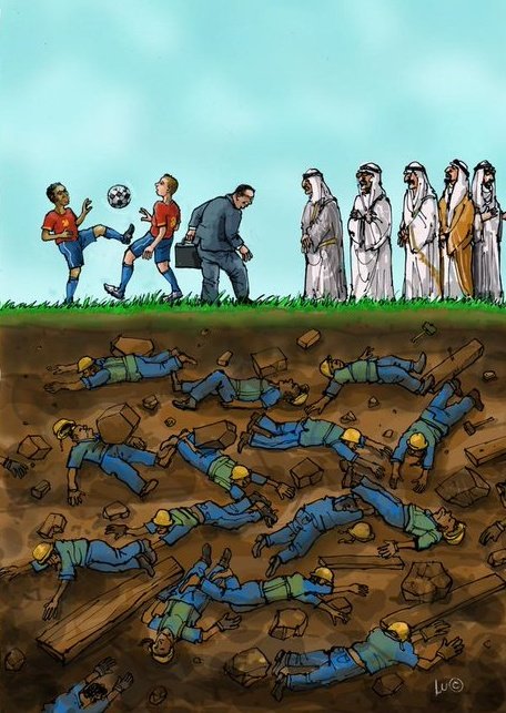 At least 20,000 migrant workers working in the construction of 12 stadiums in Qatar, where the 2022 World Cup will be played, have lost their lives.
   The blood of the workers continues to shed for billions of dollars.
#katar #Dünyakupası #Antireport #FIFAWorldCup