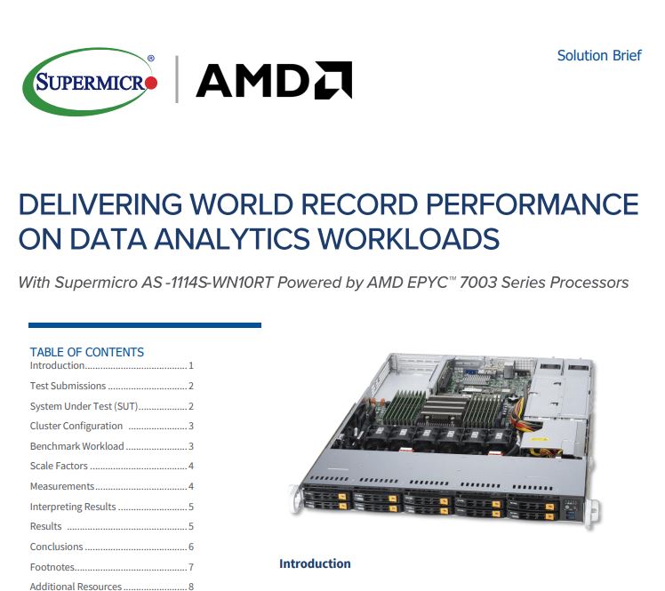Supermicro's tweet photo. Check out our #SupermicroSuperSolution on delivering world record performance on data analytics workloads. Check out our full #solution brief: https://t.co/zHq3CyO0dj
#Supermicro #SupermicroProof #SupermicroSuperSolutions #SolutionsBrief https://t.co/MoxSfMuHOq