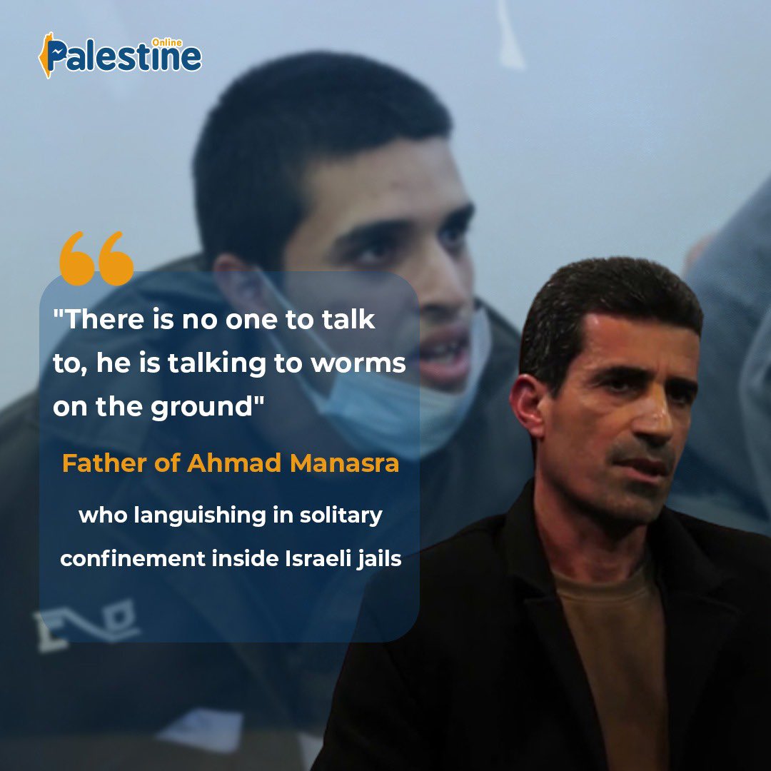 OnlinePalEng's tweet photo. Painful words said by father of Palestinian detainee Ahmad Manasra following a hearing session held by Israeli occupation court in which Israeli public prosecution called for the extension of Manasra’s isolation for additional 6 months.
#SaveAhmadManasra https://t.co/sGJpEwImKj