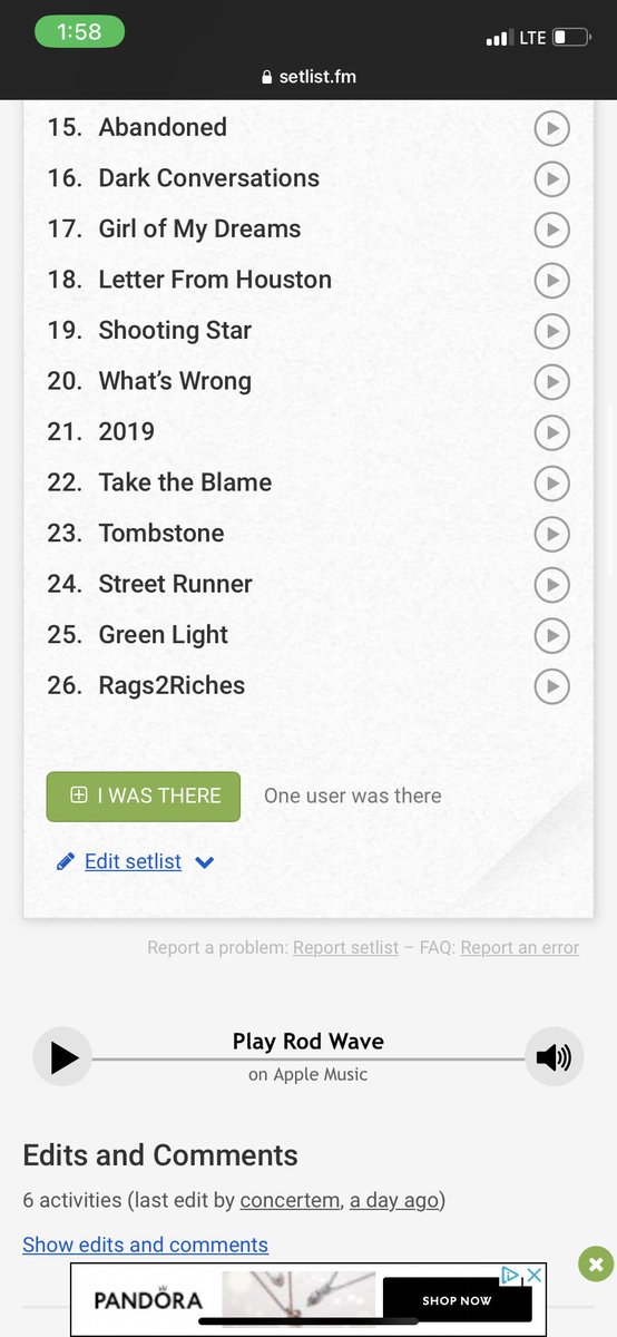 PrettyXclusive2's tweet photo. For everybody looking for Rod wave setlist here it is✨(I’m so happy he added braceface 🥰❤️) https://t.co/hQhrBx7NLC