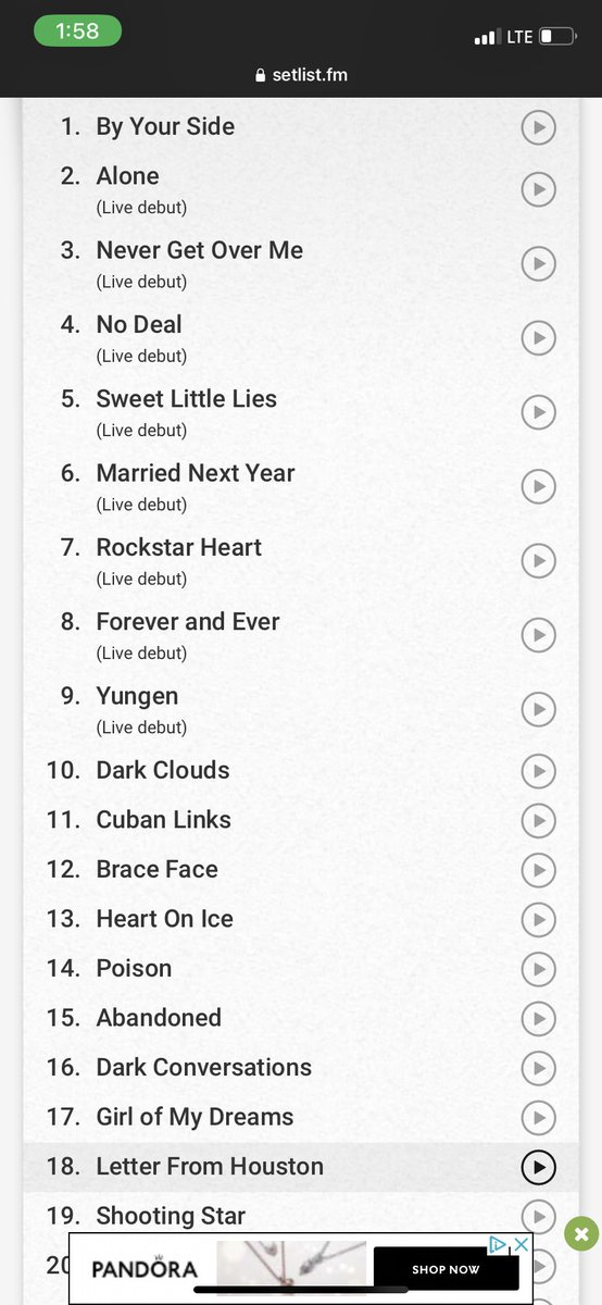 PrettyXclusive2's tweet photo. For everybody looking for Rod wave setlist here it is✨(I’m so happy he added braceface 🥰❤️) https://t.co/hQhrBx7NLC