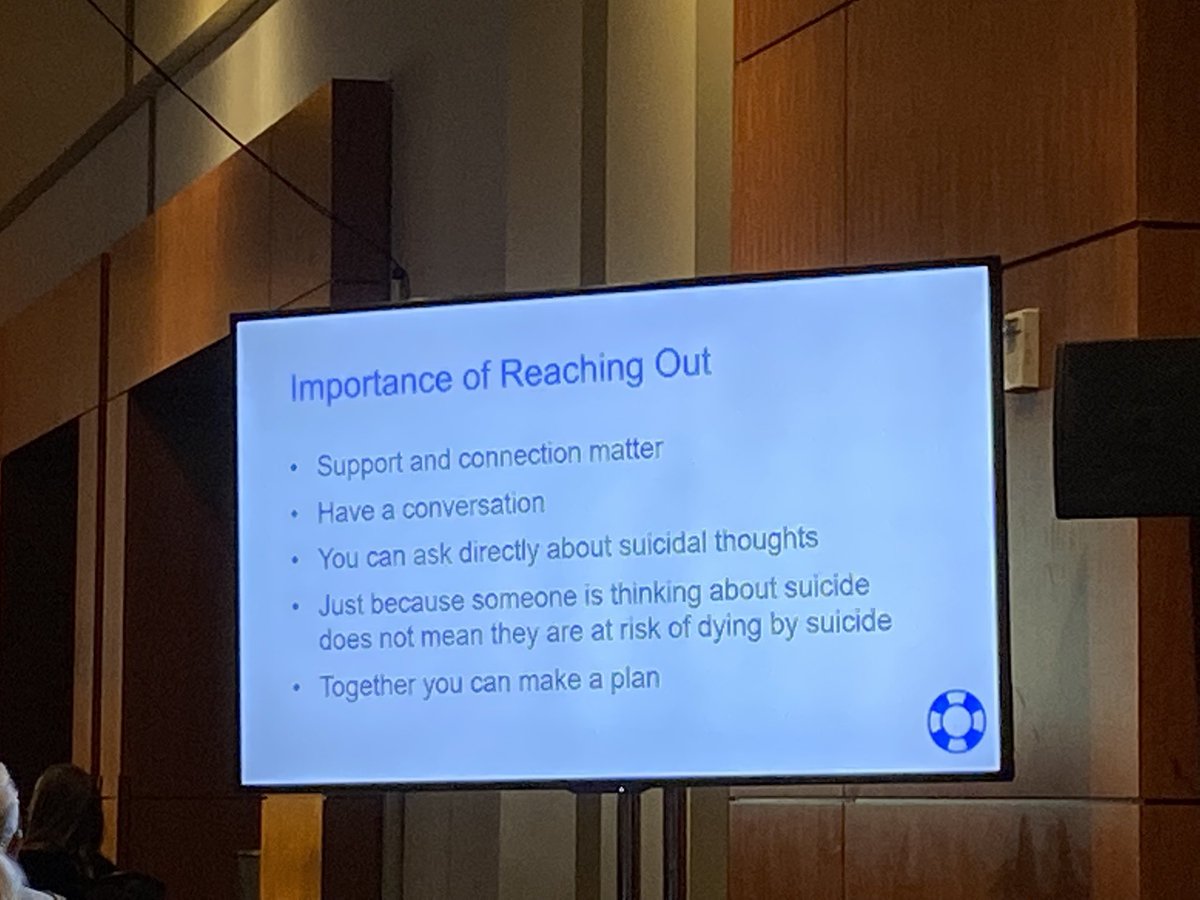 HMechaber's tweet photo. “A supportive conversation can be a lifechanger.” We ALL have a role to play in preventing suicide 🙏🏻  let’s be responsible for one another. Powerful reminder from Dr. Christine Moutier @afspnational @AAMCtoday #aamc2022 #medicalstudentwellbeing #physicianwellbeing https://t.co/qohUqJv90e
