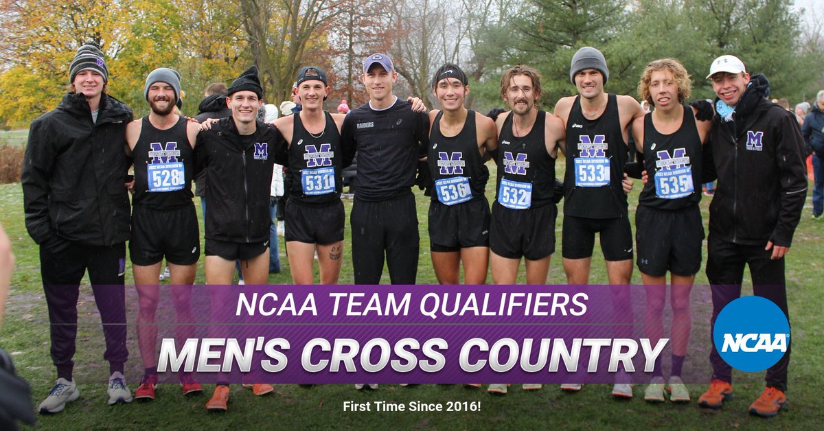 WE ARE IN! That’s right the gentlemen have qualified to the national meet for the first time since 2016! They will take to the course next Saturday at 12 pm in East Lansing, Mich. <a href="/UMUTFXC/">Mount Union T&F</a> #GoMountGo