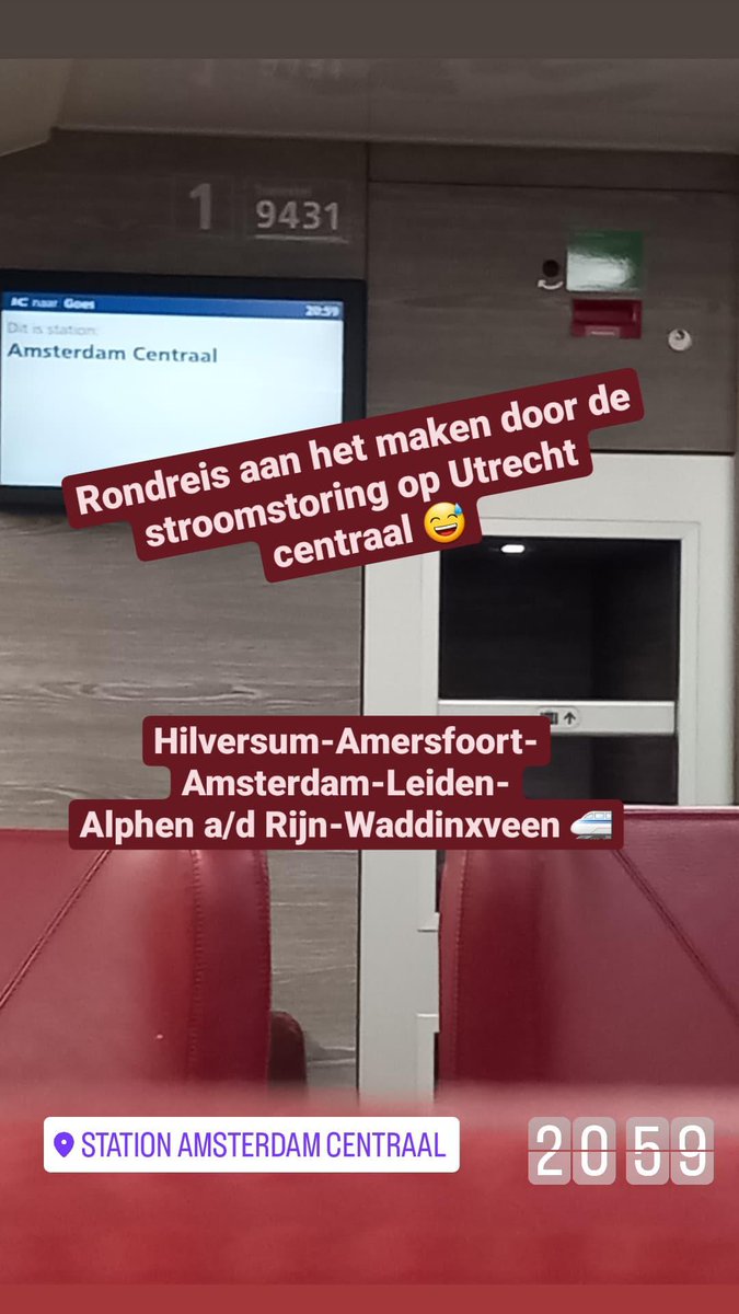 Zo maak je nog eens een rondreisje🚅 door een stroomstoring die op Utrecht begon op het moment dat ik weg wilde in Hilversum 😅 #treinleven #ns #weekendvrijabonnement