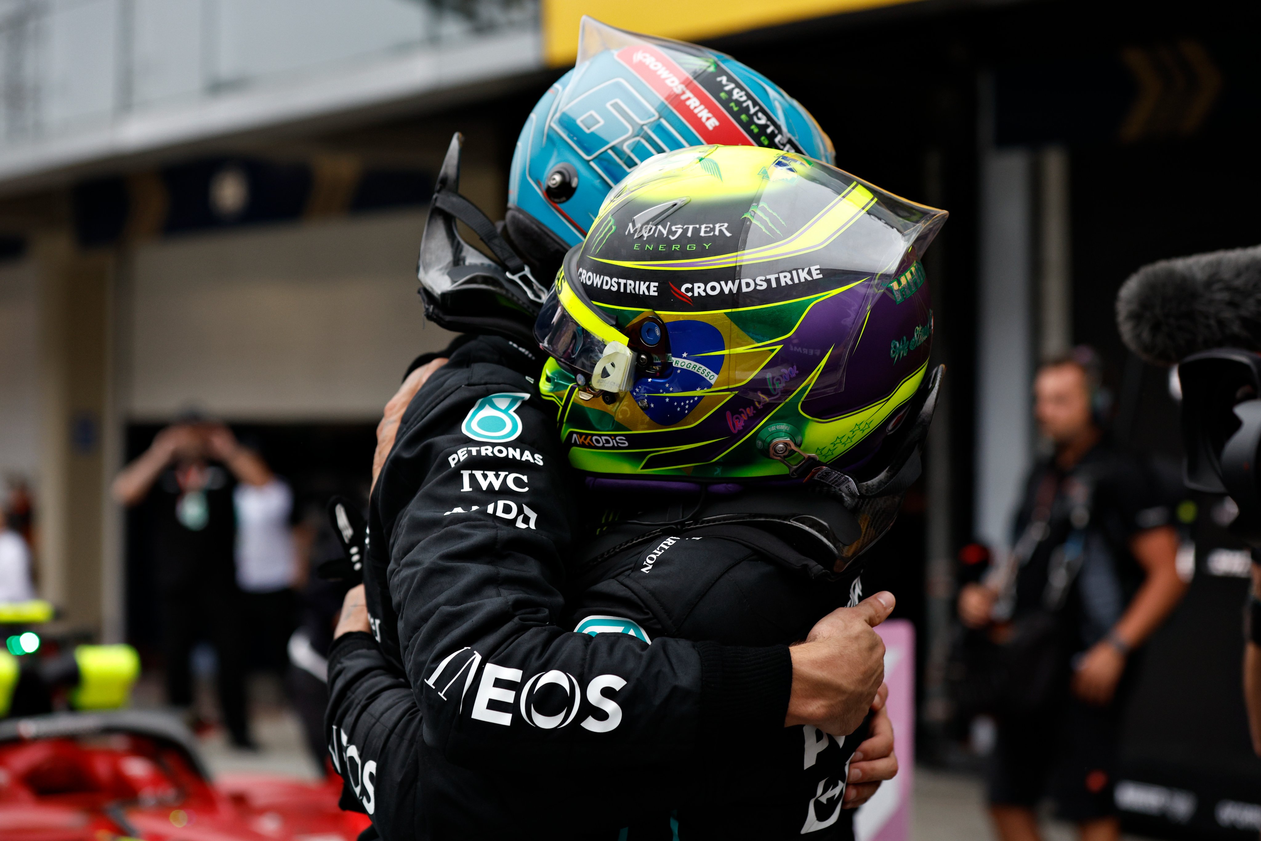 The Mercedes team currently run the driver line-up of Lewis Hamilton and George Russell