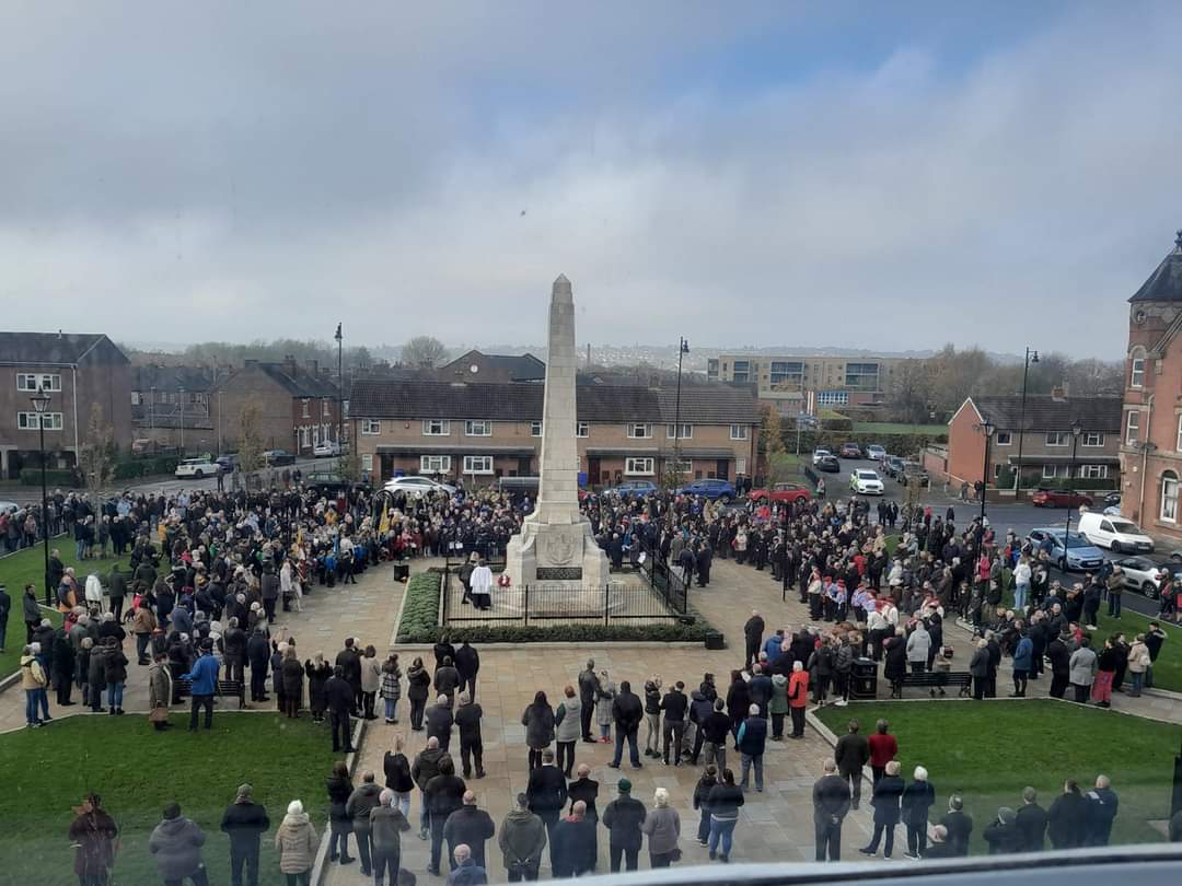 Progthrust1's tweet photo. An emotional #RemembranceSunday took place as #Fenton rededicated its recently restored war monument on the centenary of its unveiling.

Thanks to Jack Brereton MP, Rev Geoff Eze, @FentonGlennLP, @declanbrennan1 &amp; all contributors  @SoTCityCouncil @BBCRadioStoke @cheryl_gerrard https://t.co/jzkt40MW0d