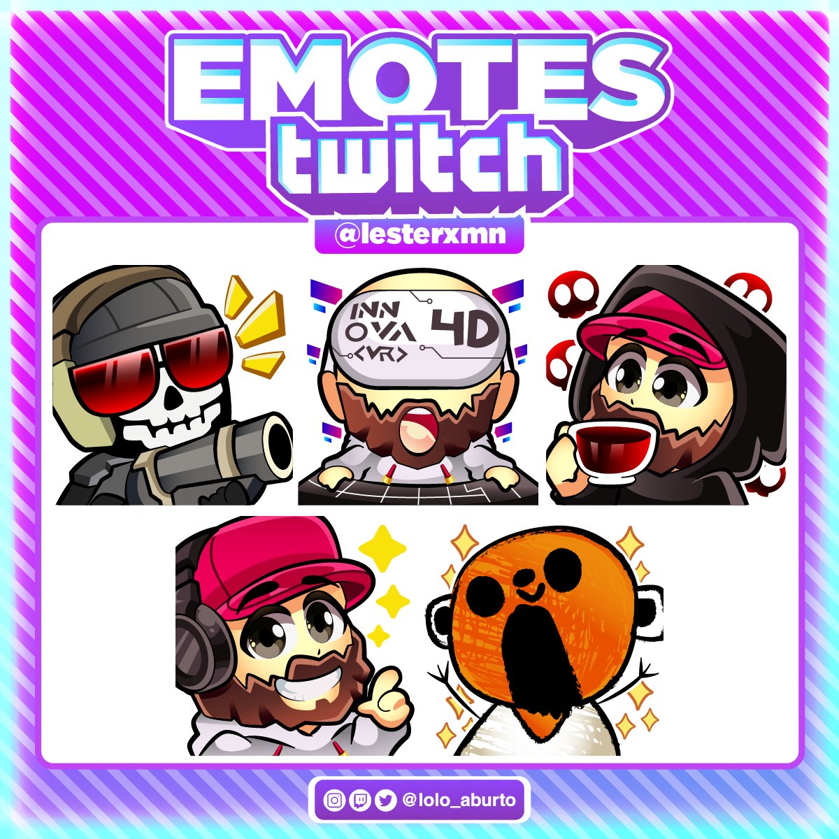 lolo_aburto's tweet photo. Emotes de Twitch para @lesterxmn
¡Mil gracias por su apoyo! <3

https://t.co/LvZ24A4xLH https://t.co/J2Ej65KRlw