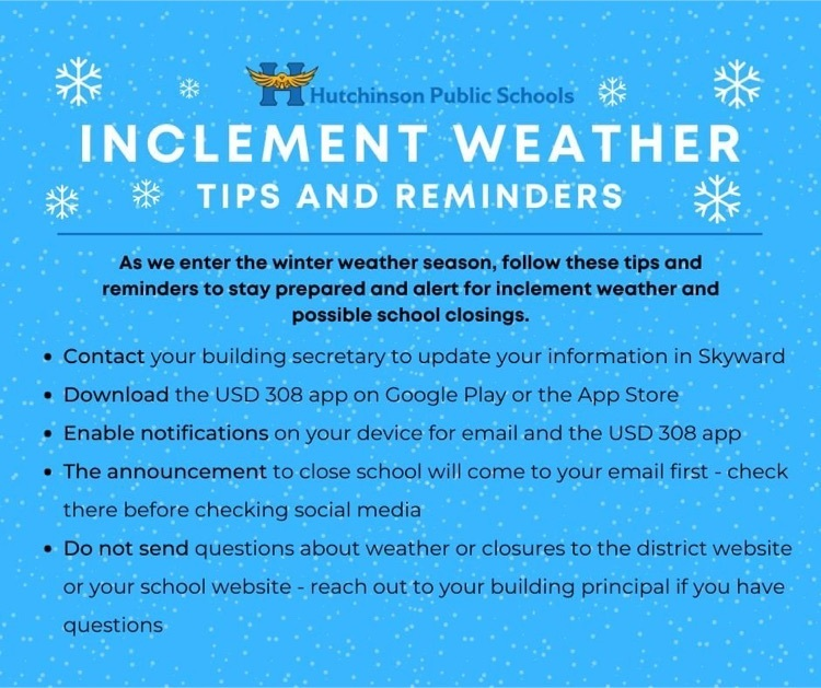 Are you prepared for inclement weather? 🤔❄️Check out these tips and reminders to make sure you don't miss important information about inclement weather and school closings. #SalthawkStrong
