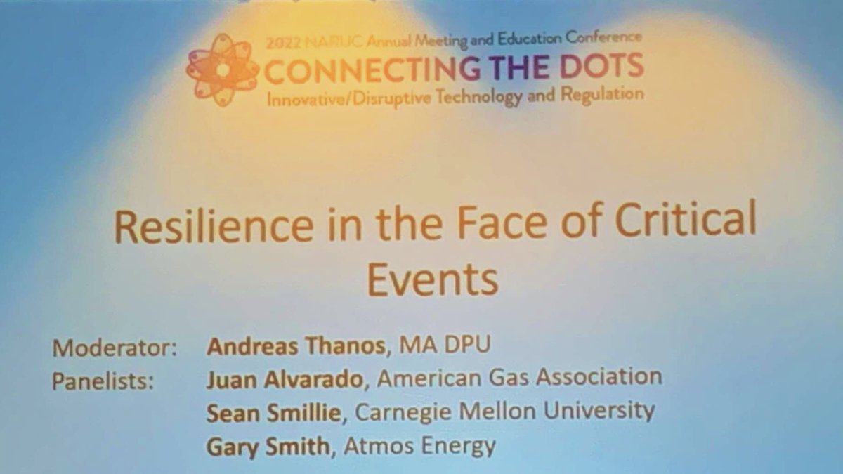 ChristinaChard's tweet photo. Aging infrastructure investment and Commission support through forward looking rate mechanisms enable system resiliency in the face of critical events. -Staff Subcommittee on Gas #NARUCAnnual22 https://t.co/xwCPhnJFH5