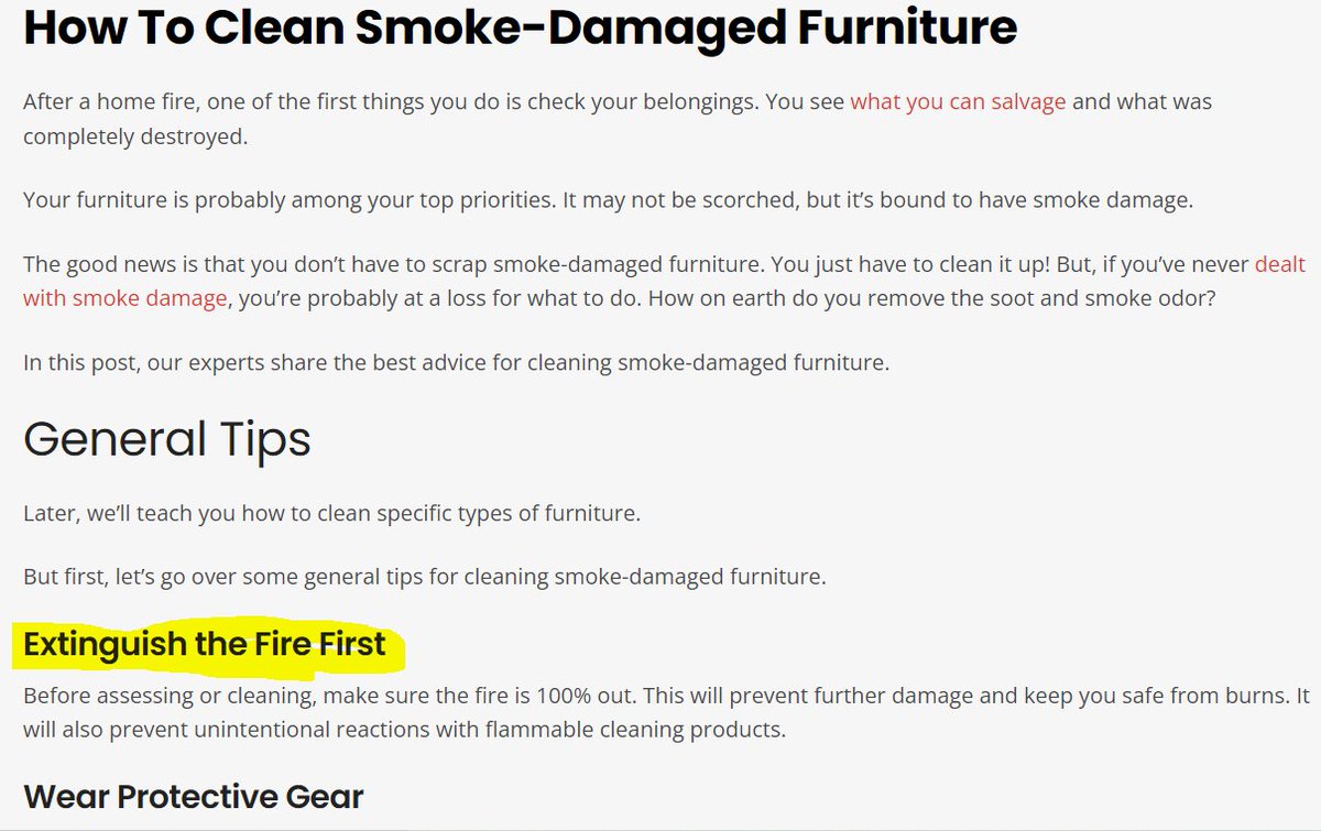MariusAdomnica's tweet image. Was googling how to clean smoke-damaged furniture after a fire and found this gem. #goodtip