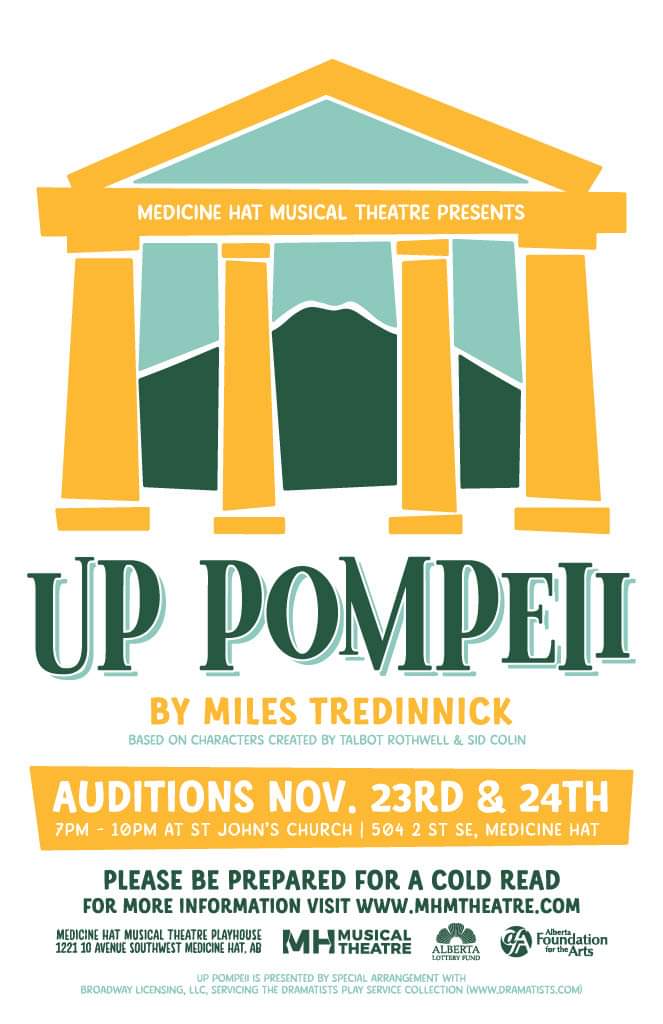 Don't forget! Auditions for "Up Pompeii" will be held at St. John's Church, November 23 and 24 from 7-10pm! 
Audition information can be found at mhmtheatre.com/auditions/up-p… 
See you there!