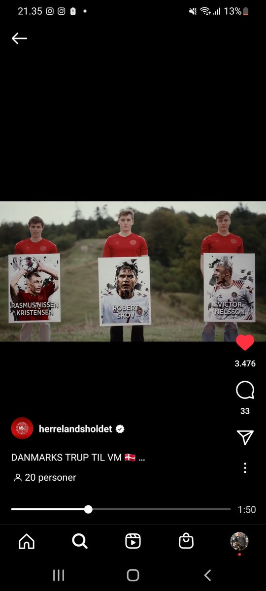Yihar! Stolt af dig brormand ❤️#landsholdet
