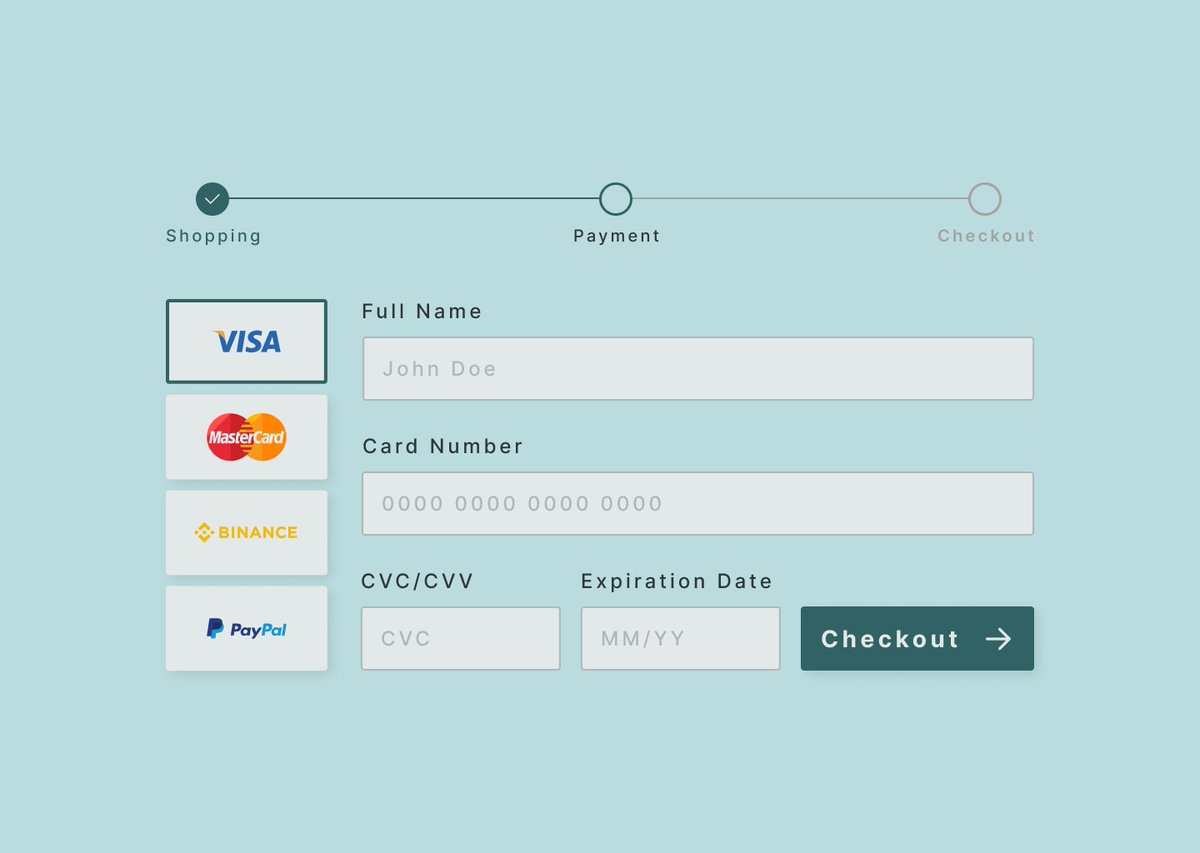 TuripeVictor's tweet photo. Daily UI

Day 002: Credit Card Checkout Page

#dailyui #UIUXDesigner #uiux #uxdesign #ux #ui #uidesign #uxdesigner #uidesigner #webdesigner #webdesign #productdesigner #productdesign #design #signup #userinterface #userexperience https://t.co/NvdiwCXzBD