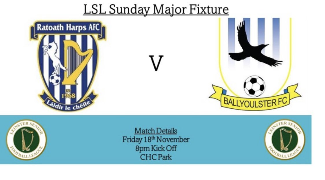 BallyoulsterAfc's tweet photo. Sunday Major team are back in league action this Friday, away to @HarpsSeniorTeam https://t.co/OQTue88uCq