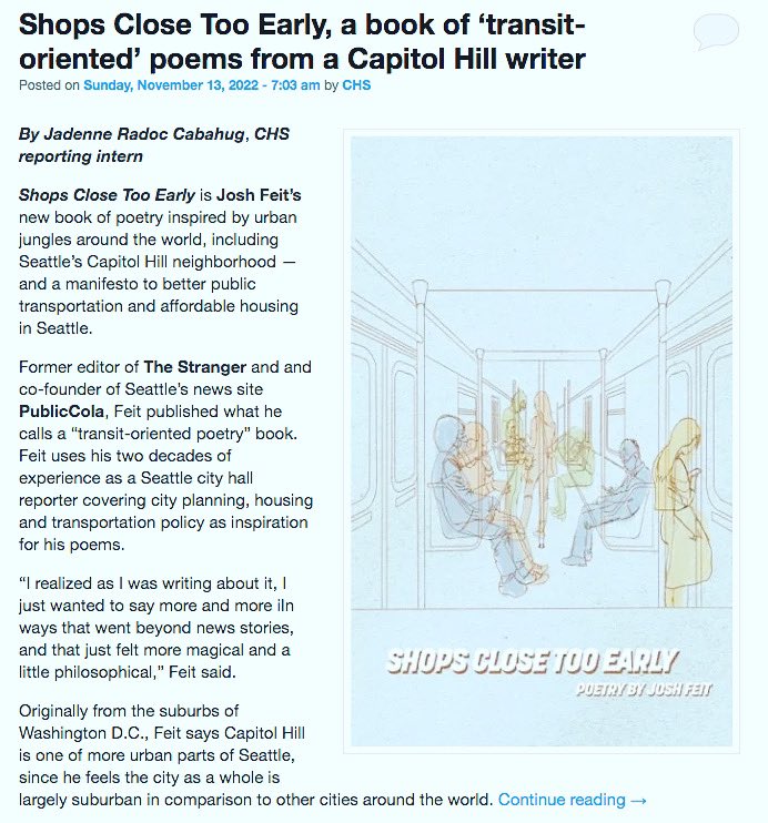 jfeit's tweet image. Feels appropriate that my book of city planning poetry gets its first press in my city-neighborhood blog. Thanks for the coverage @jseattle . You can order the book here: elliottbaybook.com/item/9TQwSFpF_…