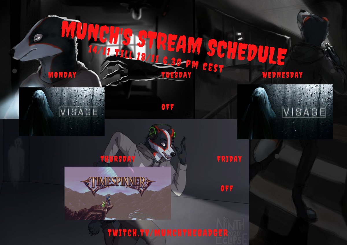 Rayntheotter's tweet photo. New Schedule!
mo + wed: Visage
thu: timespinner
@rtsmallstreams #twitch
#SupportingStreamers @TwitchRetweetr
@TwitchReTweets @Owlretweets
@StreamersRtw
#furry #twitchstreamers 
https://t.co/EFIsmyvWDP https://t.co/RuF6T5lzS9
