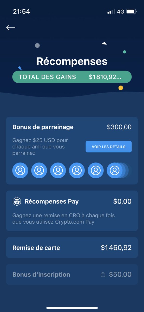 Avoir une carte indigo #CryptoCom avec seulement 249€ de #CRO de staker alors qu'il en faut 3500€ 😂.
Présent depuis le 1er jour.. 1800$ de gagner en earn. Je suis tellement benef que j'ai pas le temps de FUD 🤣. Merci à vous en tout cas 😃 #cryptofam