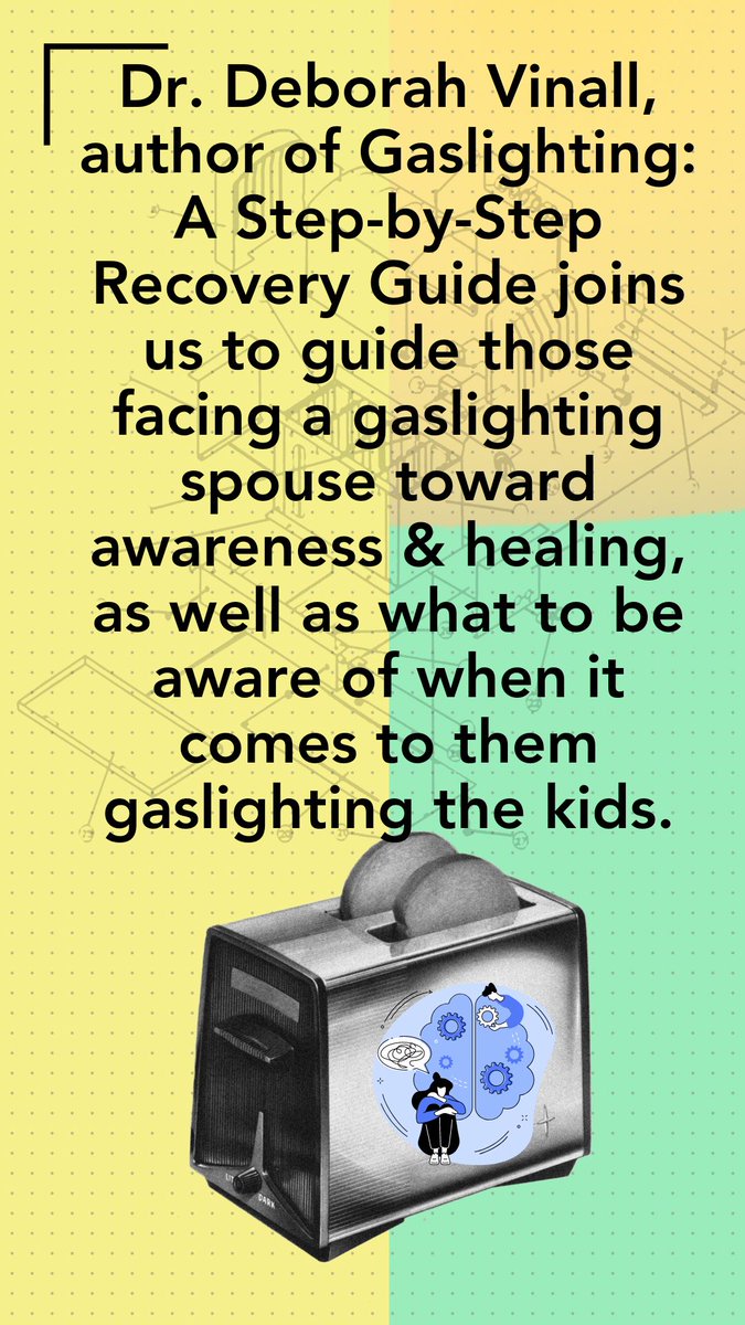 Nelson_LawGroup's tweet photo. Dr. Deborah Vinall joined @Nelson_lawgroup on #HowToSplitAToaster to to offer a guide for those facing a gaslighting spouse toward awareness and healing, as well as what to be aware of when it comes to them gaslighting the kids.
LISTEN NOW: https://t.co/h2GQDEVAA2 https://t.co/bOa6fv7TuP