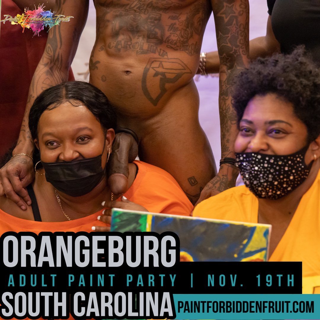 paintforbidden's tweet photo. Orangeburg,SC|Nov. 19th|6&9PM |https://t.co/0FFKfM8zPG A New(d) Type Of Paint & Sip #celebrateblackcreativity #pffinthesestreets #sipandpaint #paintforbiddenfruit #nudityisart #sipandpaintpff #art #booknow #lifefiguremodel #adultfun #lgbtq #adultentertainment #forbiddenfruit https://t.co/lj0NtWCwej