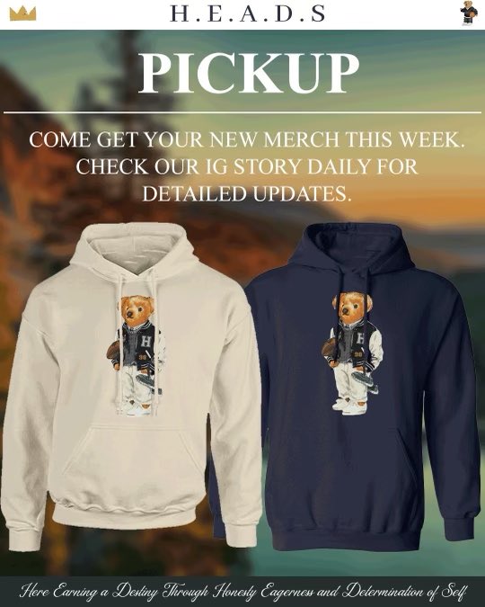 They’re finally here!! HEADS will be distributing the merch this week. Check our Instagram (heads_um) story daily to see when and where you can pick up your hoodie.