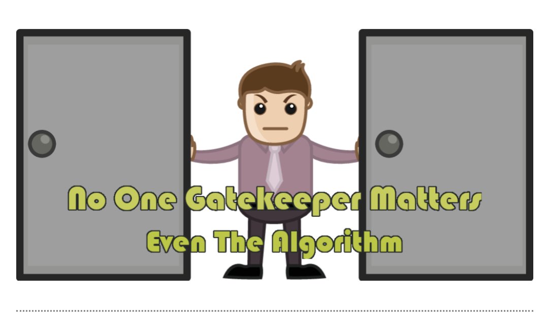 One thing I say all the time - to folks who thank me for helping their career and those who spit on me for not passing them - is “I don’t matter.” No one gatekeeper matters. And that includes our newest gatekeeper The Algorithm.
(Latest newsletter -link in bio)