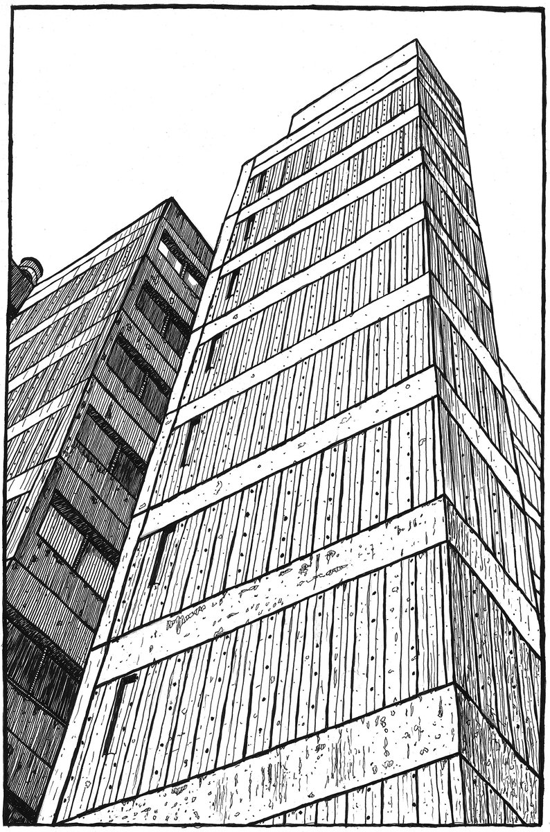 SeanMBaity1's tweet photo. Morehead Chemistry Labs. 1985. UNC Chapel Hill, North Carolina. USA.
From the Evil Architecture Adult Coloring Book.
https://t.co/CRH5IjlRnf
#brutalist #brutalism #architecture #UNC #moorehead #coloring #coloringbook #penandink #drawing #illustration https://t.co/n0PFQfhWdE
