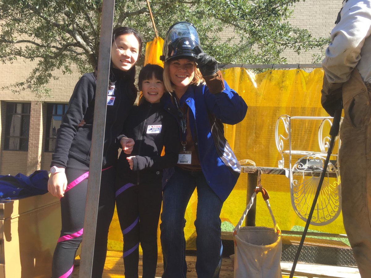 kristincraftTX's tweet photo. Highlight of the weekend? Seeing and hearing the excitement of these two young ladies @WilchesterSBISD when they told me the Superintendent welded their chair! Only in @SBISD @cte_sbisd ❤️🙌🏼 https://t.co/VNtaNipNcp