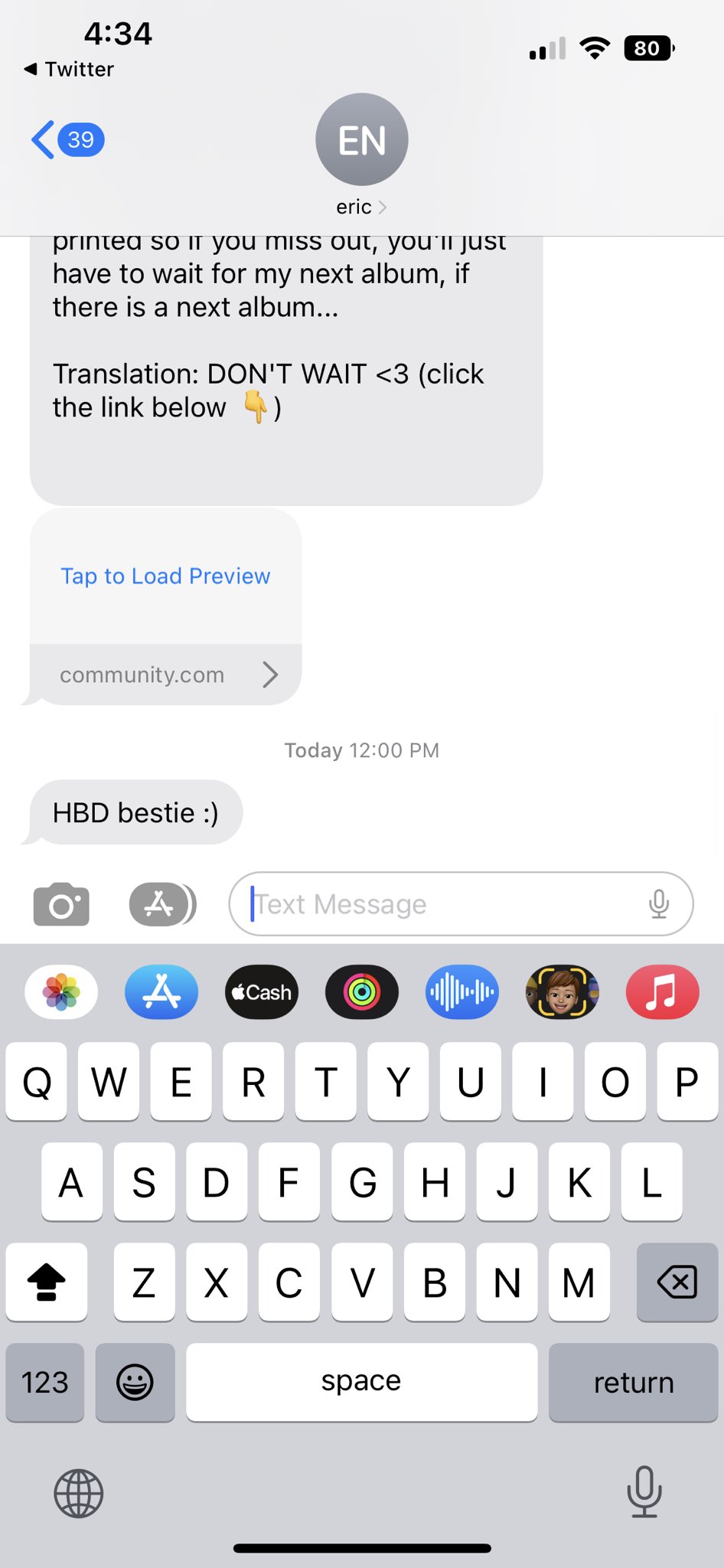 Eric nam texted me happy bday before most of the ppl i know 