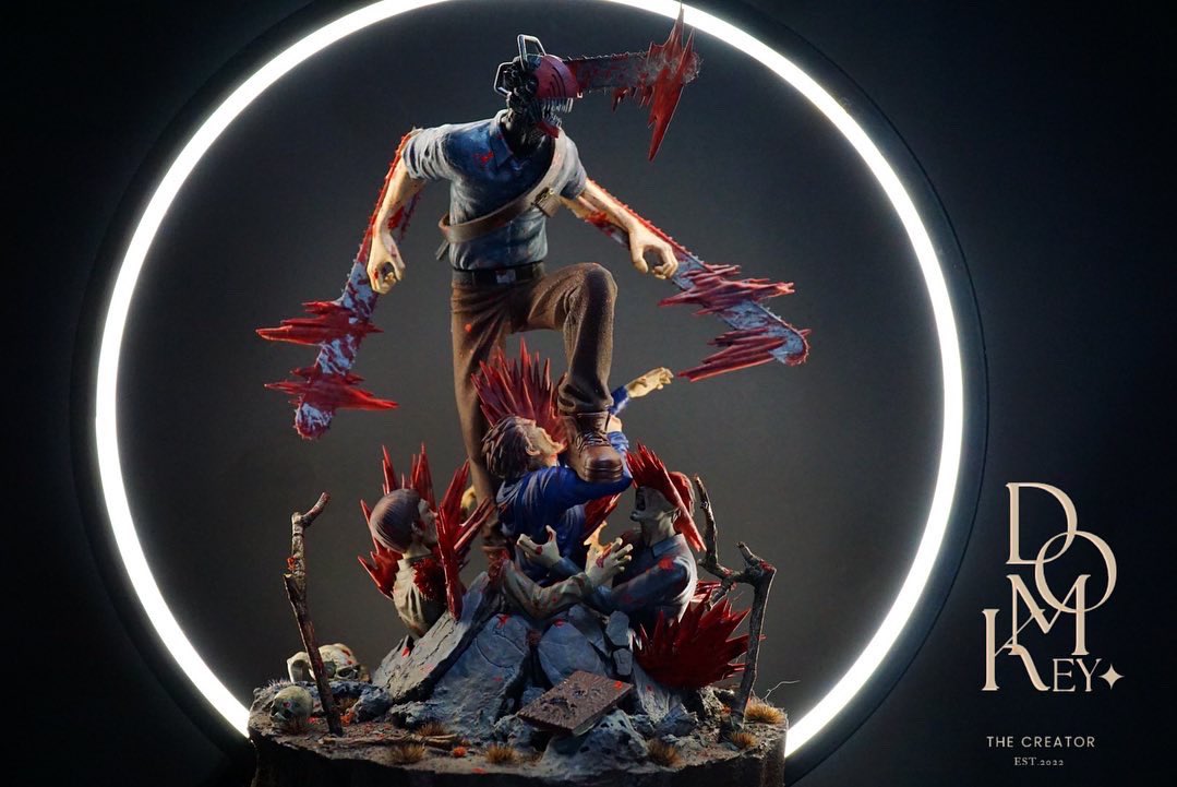 DominicDomkey's tweet photo. Chainsaw man: Denji // Evil Dead : Ash
A groovy mashup of 2 of my favorites. This one took me a bit longer because of some of the print sizes and detail in my display . 
Will be up for sale
#chainsawman #evildead #ash #denji #anime #horror #hobby #3dprint #airbrush #art #create https://t.co/lAd7kMpjmx