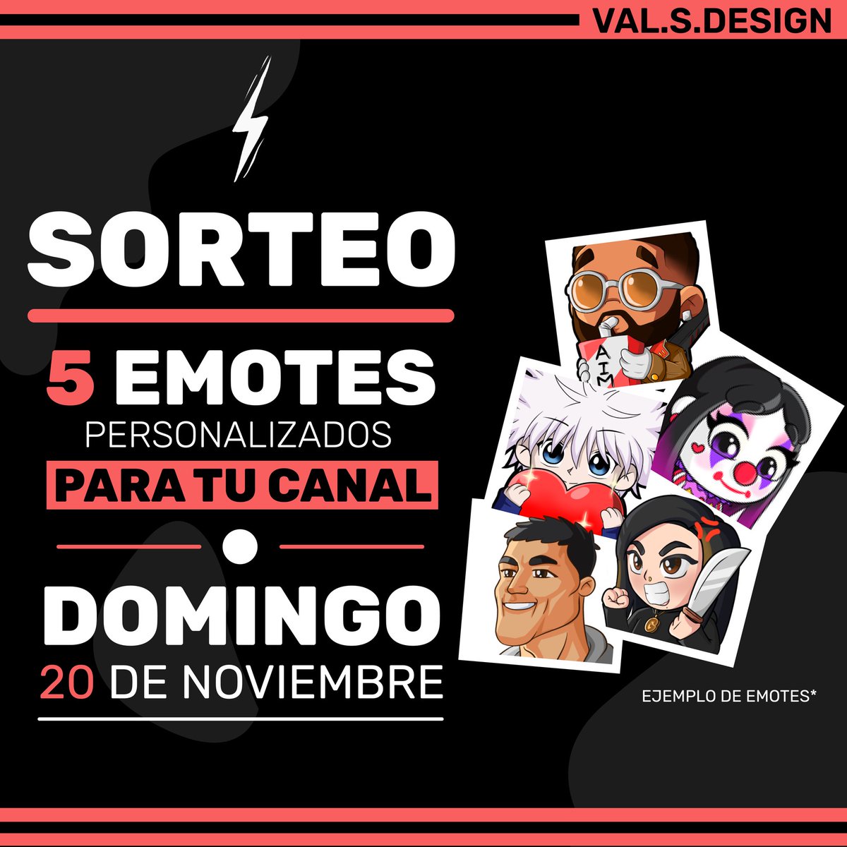 ValdooIbarra's tweet photo. 💥 SORTEO 💥
¡Gana 5 emotes personalizados para tu canal!

✅ Sígueme @valdooibarra
🔄 RT 
💬 Comenta y menciona a 2 amigos
⚡️ Finaliza el 20 de noviembre https://t.co/T9T3pFw3HX