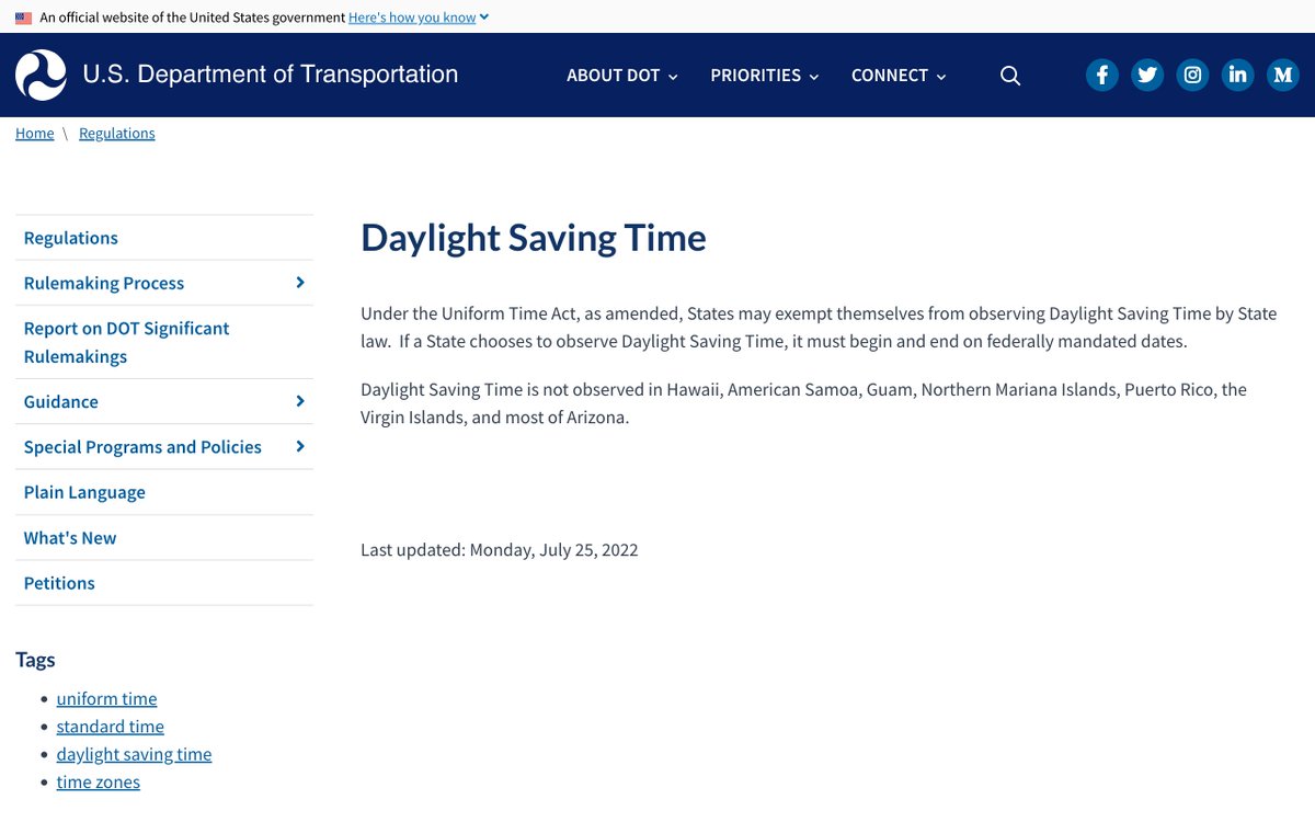 SaveStandard's tweet photo. The Department of Transportation removed its claimed benefits of Daylight Saving Time! Thanks to @AASMPAC, @SRBR_Outreach, @theSBSM, and all others who joined us in requesting this change, and thanks to @USDOT for changing! #EndDaylightSaving #SaveStandardTime https://t.co/30OGwZW7yO