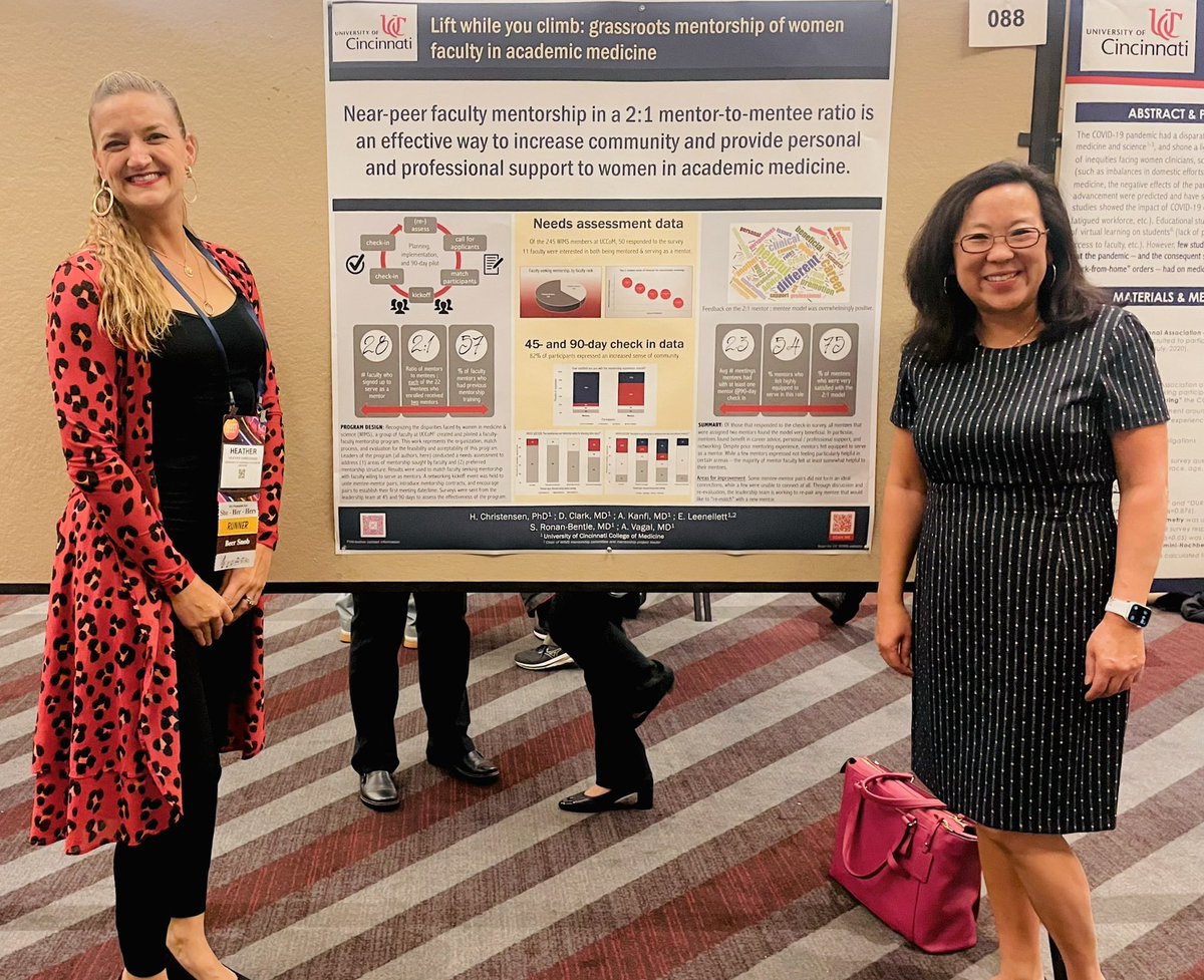Honored to present on our successful program at #AAMC22 GWIMS poster session. Proud of the @WIMS_UC #mentorship program, and excited to see how it grows. Grateful for the #leadership of this incredible woman! @3MonkeysL