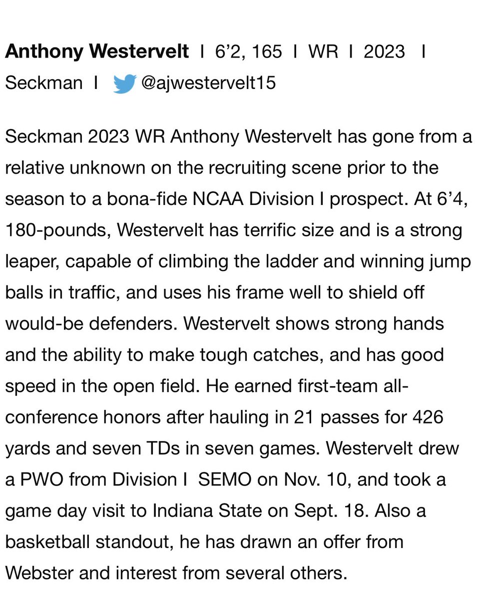Thank you <a href="/6starfootballMO/">Six Star Football | MISSOURI</a> for this awesome write up! <a href="/SHS_JaguarFB/">Seckman Football</a>