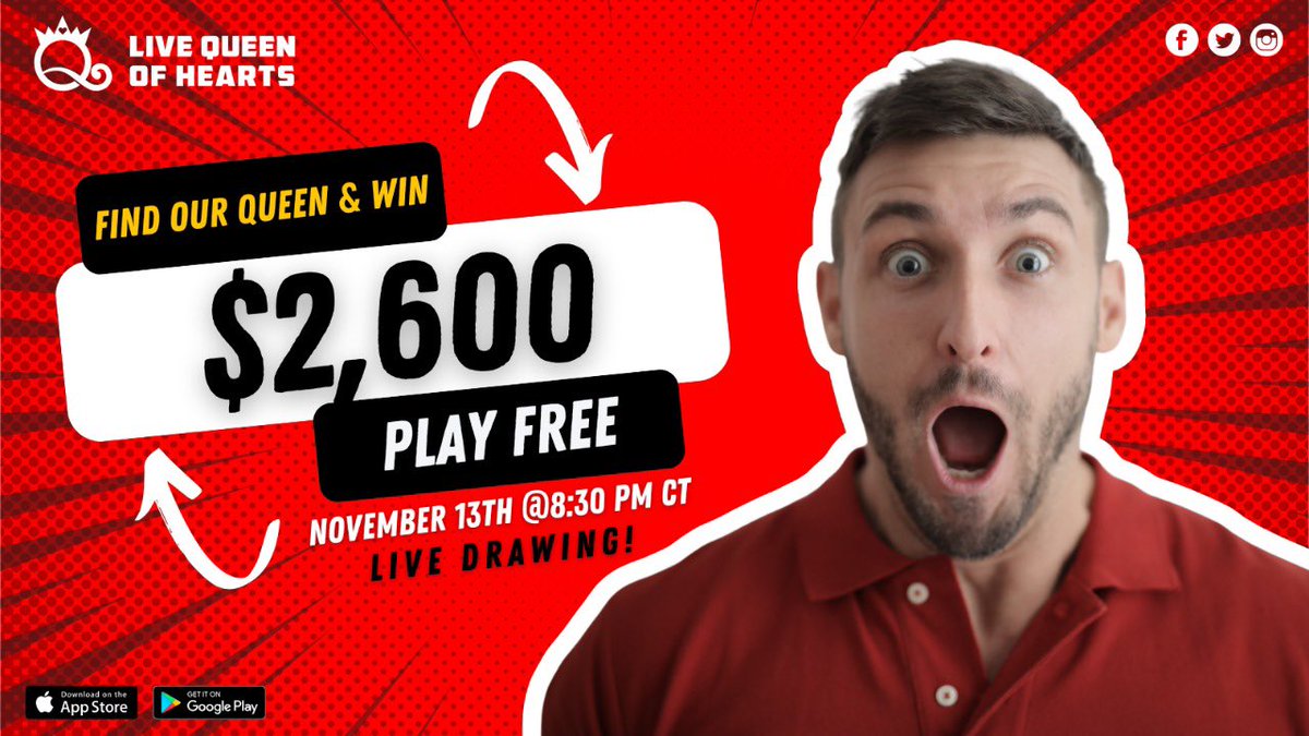 LQOHAPP's tweet photo. Play for free! #giveawaycontest #giveaway #livestream #livequeenofhearts #queenofhearts #dontmissout #hotapp #hugejackpot #freetoplay #newfeatures #new https://t.co/NhOgRMKsOs